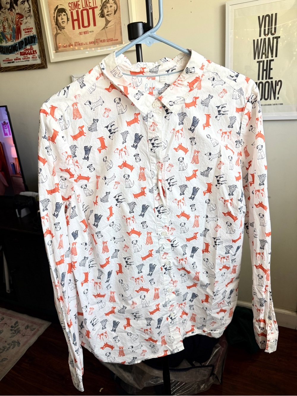Boden Women’s Dog Print Button Down Shirt Size 16 UK 20
